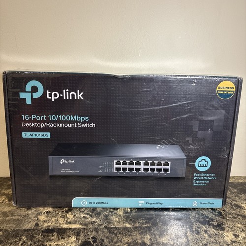 TP-LINK 16 PORT RACK MOUNT ETHERNET NETZWERK SWITCH 10/100MBPS TL-SF1016DS
