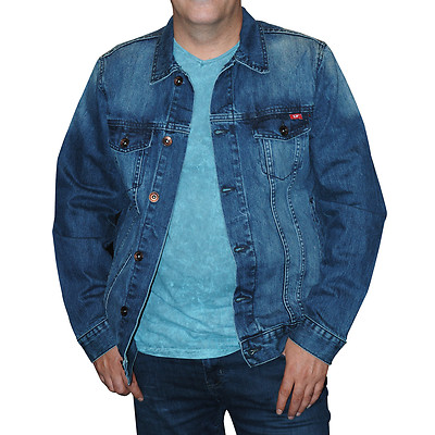  Hero Herren Jeansjacke Übergangsjacke Leichte Jacke Herrenjacke - Blue Wash
