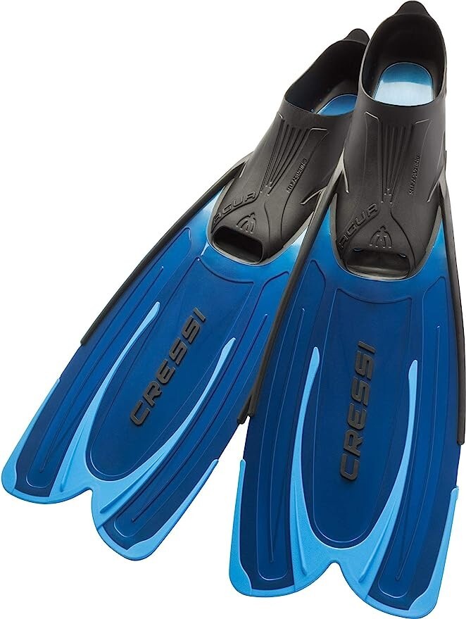 Palmes de natation Cressi Agua bleues ajustables pour le snorkeling