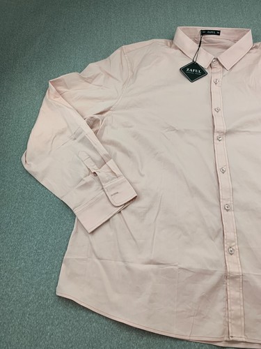 Zaful Button Down Shirt Mens Size 3XL Dusty Pink Lightweight Breathable Comfy - Picture 3 of 14