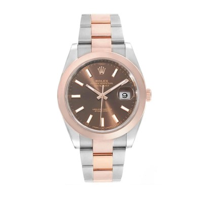 Rolex Datejust 41 Steel 18K Rose Gold Chocolate Dial Automatic Mens Watch 126301