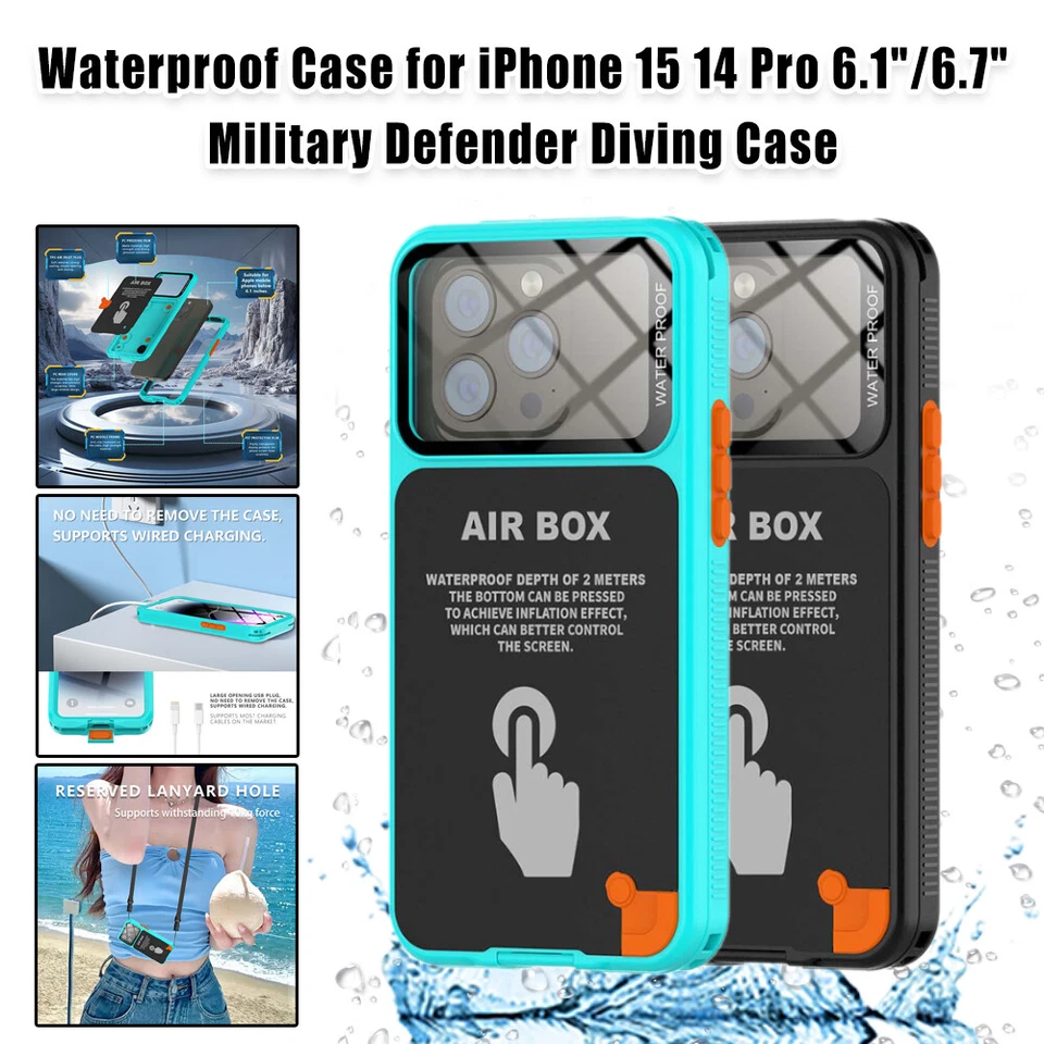Waterproof 360° Case for iPhone 6.1 inch-6.7 inch Military Defender Diving Case - Image 2 of 4