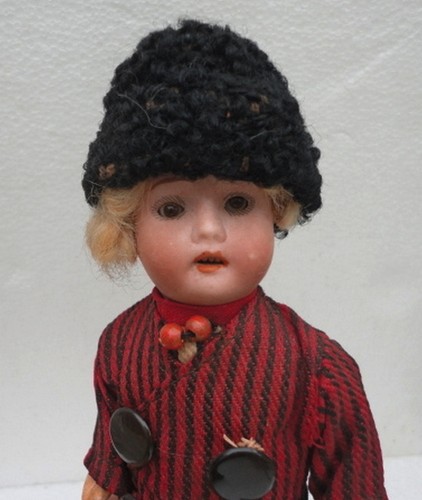 Beautiful Pair Antique Small Bisque German Boy Girl 8,2" Doll - Picture 7 of 11