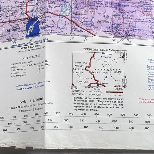 WW2 Map Abyssinia Ethiopia North Africa 1948 Army / Air RAF War Office Map - 第 15/18 張圖片