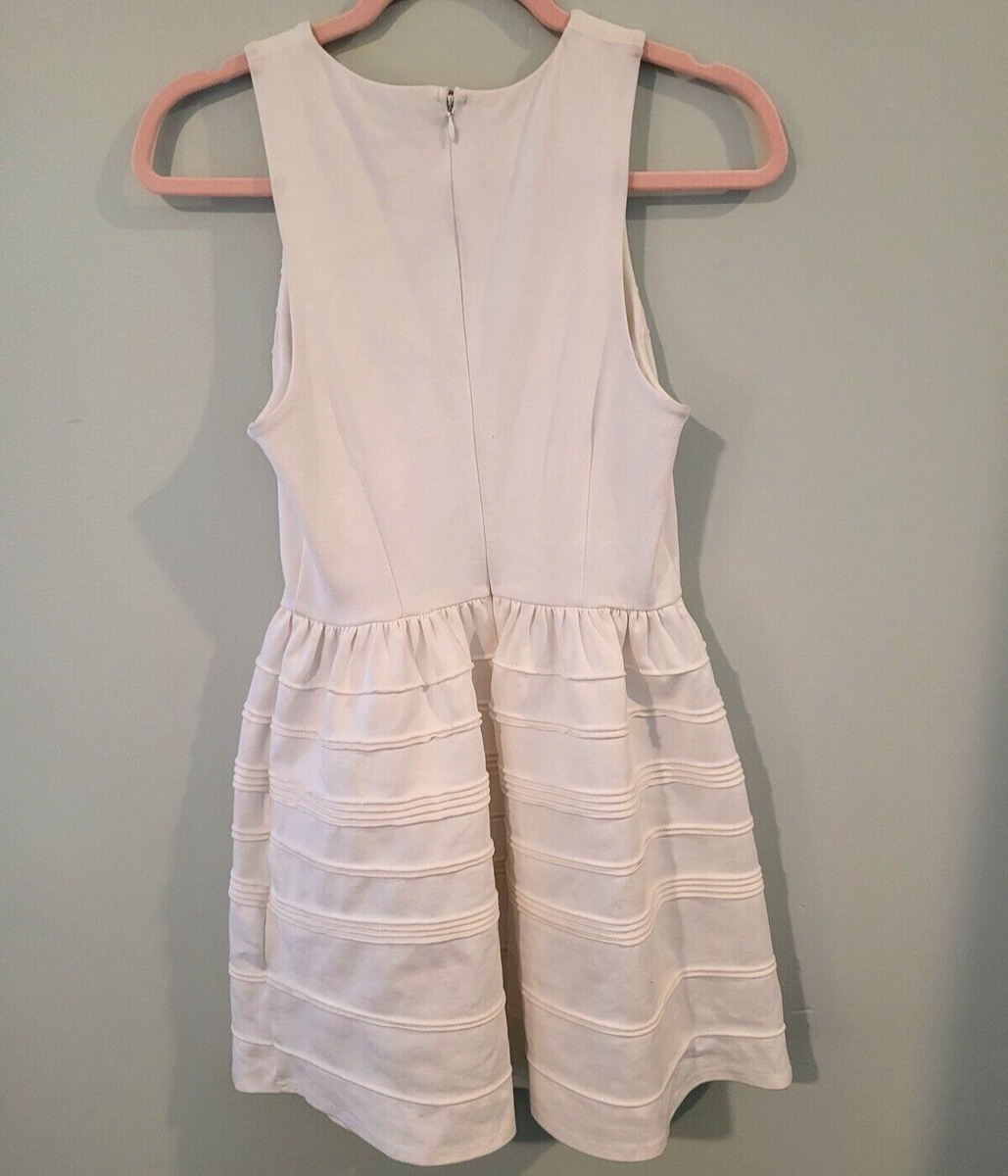 Angie Ivory White Fit Flare Dress XS Summer Spring Party Easter Sleeveles |  eBay