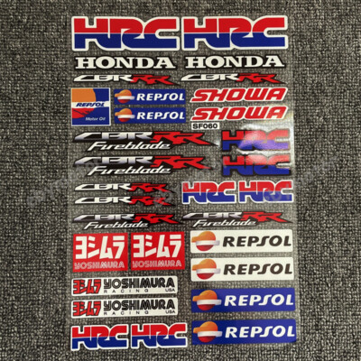 Motorcycle Fuel Tank Emblem Decals for CBR honda HRC Reflective Racing Sticker