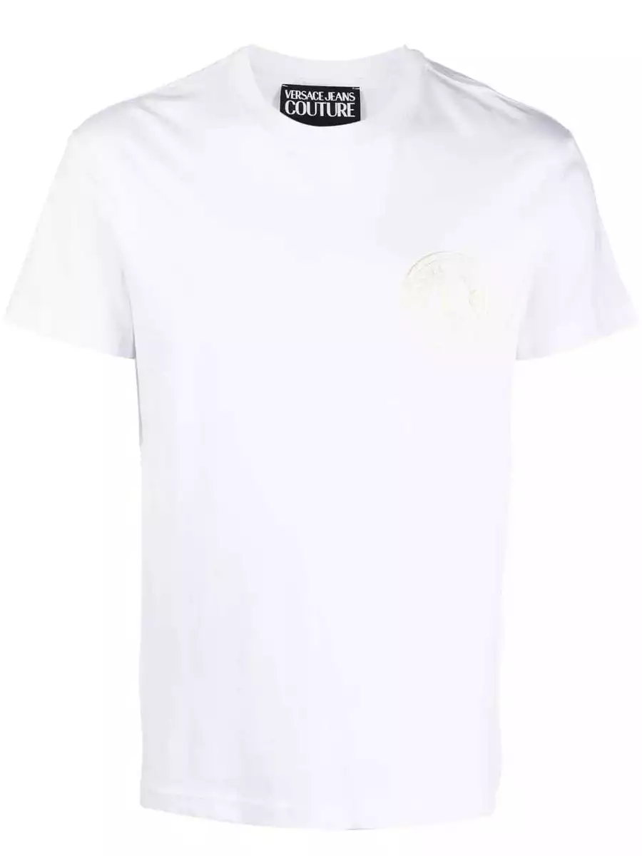 VERSACE JEANS COUTURE V EMBLEM T SHIRT-WHITE.