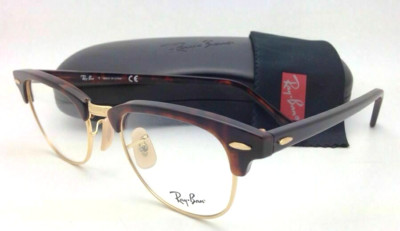 New RAY-BAN CLUBMASTER Rx-able Eyeglasses RB 5154 2372 49-21 Red Tortoise Frames