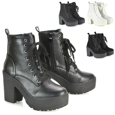 chunky platform combat boots