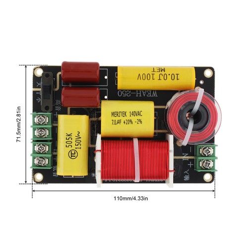Altavoz de alta fidelidad de audio de 250 W 2 vías divisor de alta-baja frecuencia - Imagen 2 de 12