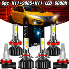 For Honda Pilot 2006-2018 Combo 6x 6000K LED Headlight Hi/Low FogLight Bulbs Kit