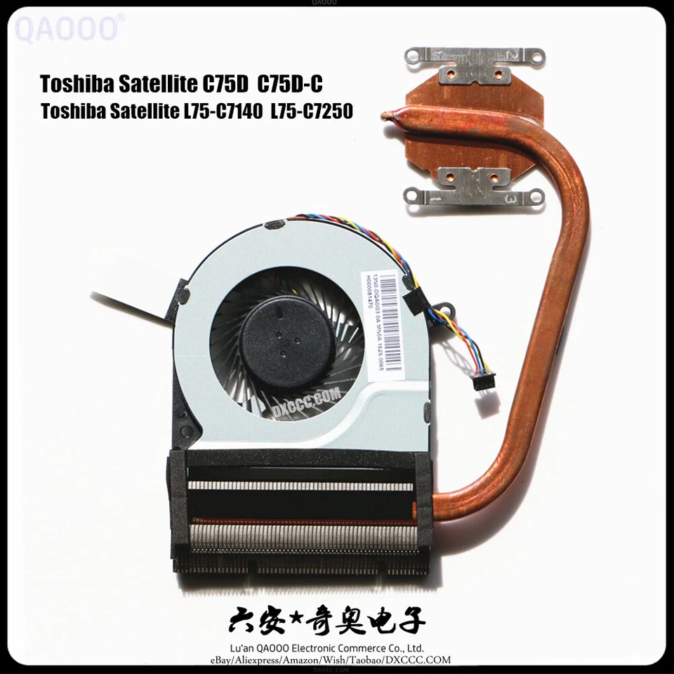 Toshiba C75D C75D-C L75-C7140 CPU Cooling Fan Heatsink H000081470 / H000081460 - Image 2 of 3