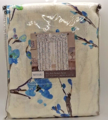 Regal Home Collections Misaki Window Panel 52-Inch x 84-Inch Blue