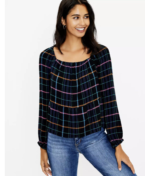 square neck peplum blouse