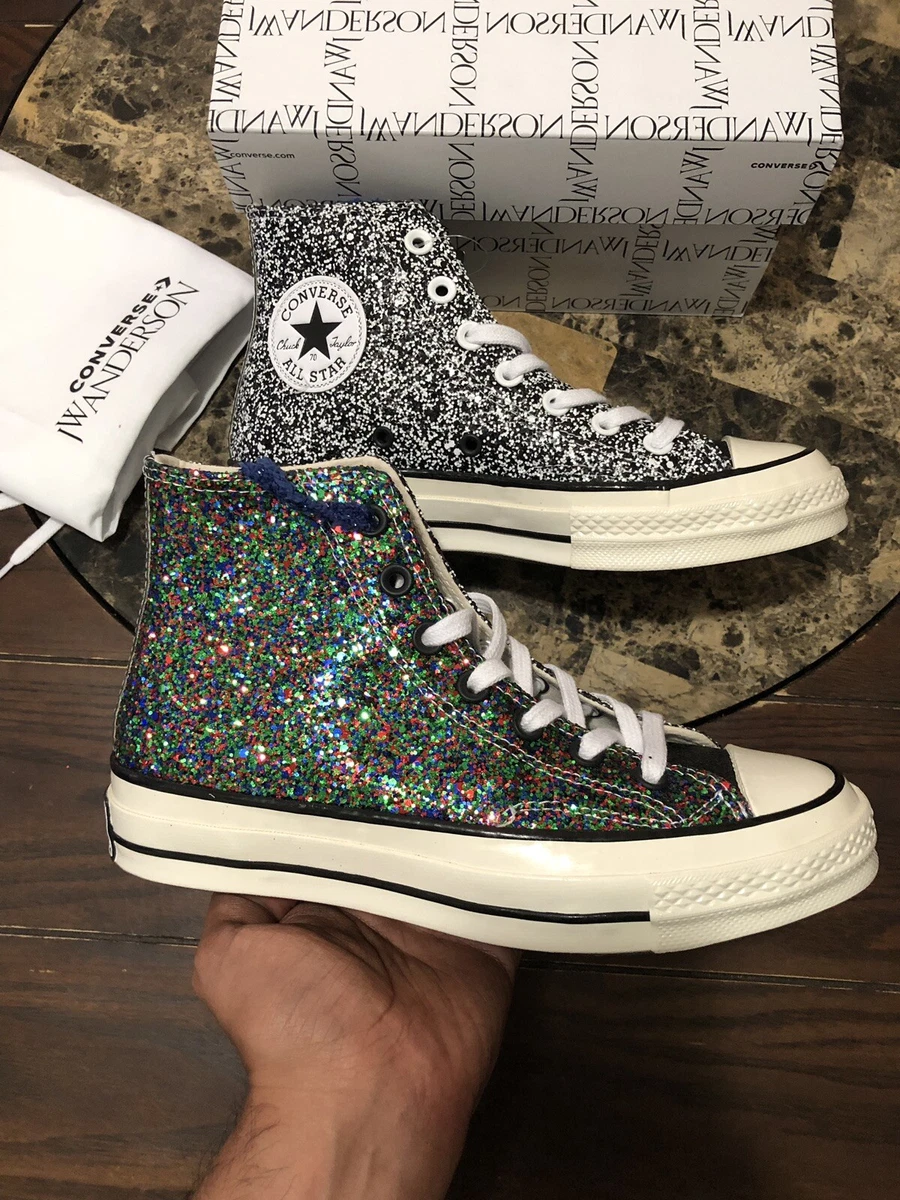 Modtagelig for tema stå på række Converse x JW Anderson Chuck Taylor All-Star 70s HI 9.5 Glitter Multi Color  | eBay