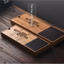 NEW Natural Heavy Bamboo Gongfu Tea Tray Japanese Serving Table For 1-2 People