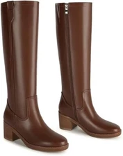 Modatope Brown Boots for Women Knee High Brown Heeled Boots for Women Dress 6.5