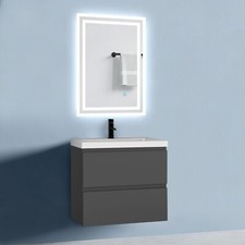 500/600/800/1000/1200 Vanity Unit Basin Sink High Gloss White Matt 2 Drawers
