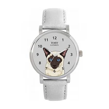 Toff London TLWS-30178 Ladies Beige Siamese Cat Head Watch