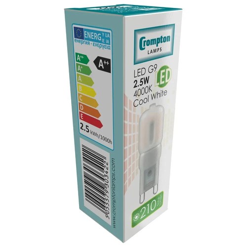 Crompton 3422 LED Lamp G9 2.5W 240V Cool White 4000K 210 Lumens - Picture 6 of 8