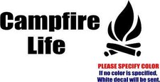 Campfire Campsite Fire Symbol Vinyl Decal Sticker Car Truck window Various Sizes