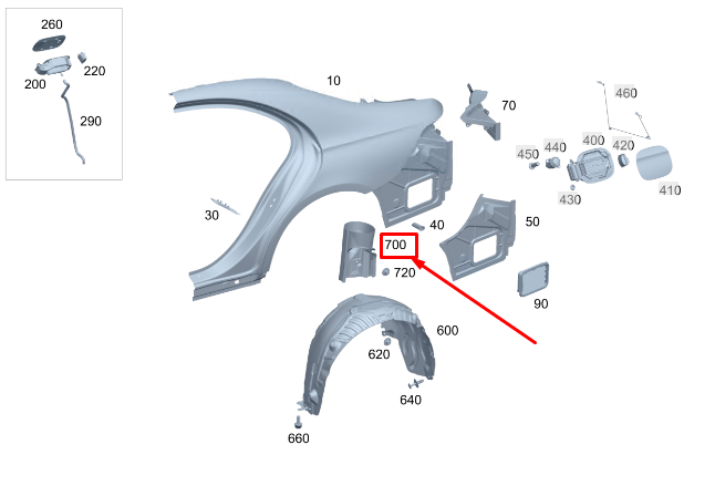 Neu MERCEDES-BENZ S W223 Radlaufverkleidung hinten rechts A2236981600 Original