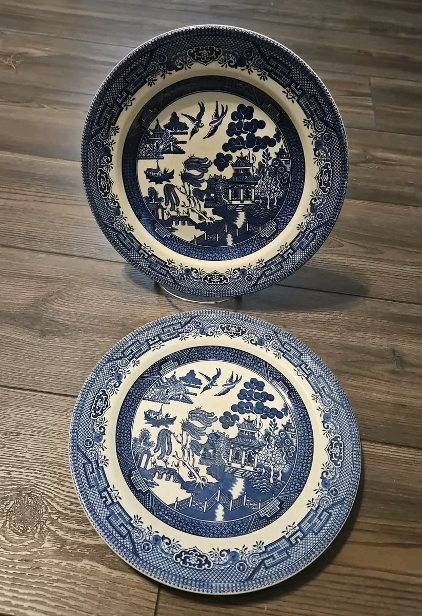 Churchill England Blue Willow Dinner Plates 10” Set Of