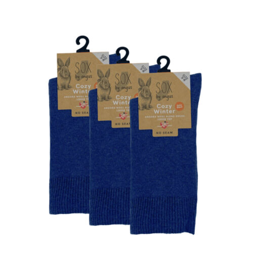 Angora Wool Blend Loose Top Socks - 3 Pair Pack,NO SEAM - Picture 1 of 5