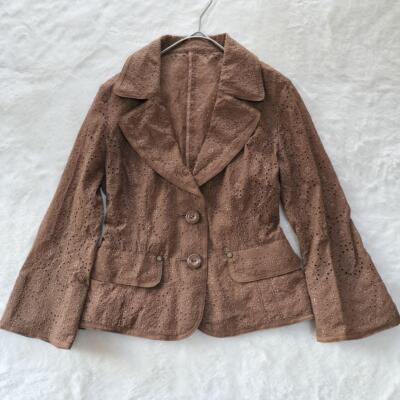 courreges tailored jacket brown lace size 34