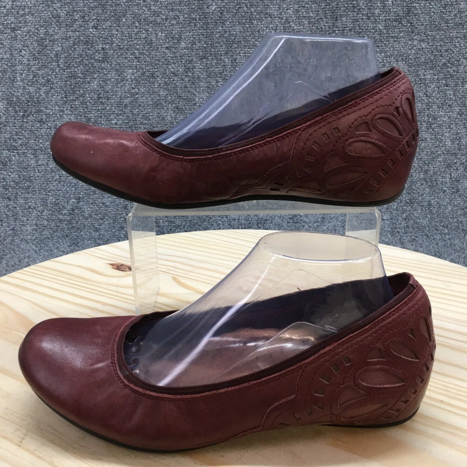 Zapatos planos informales sin cordones Rockport para mujer 9,5 Sharleen CG8230 cuero borgoña Foto 2 de 4