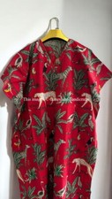 Indian Vintage 100% Cotton Long Beach Maxi Kaftan Dress One Size Caftan Kimono