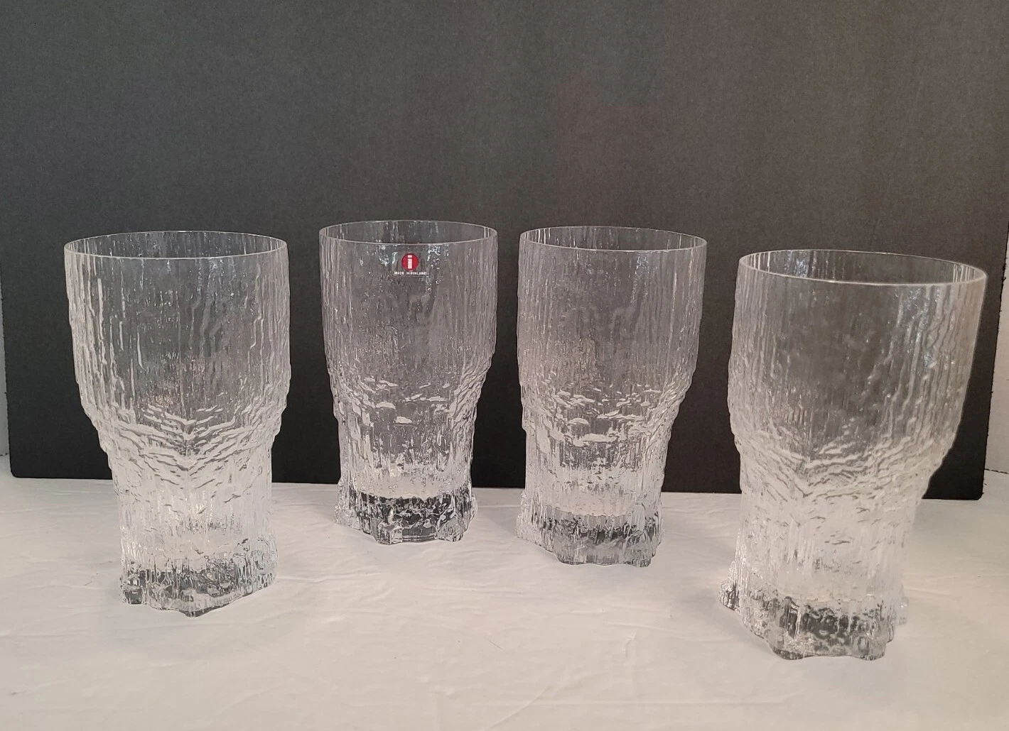 4 Vintage littala Finland Aslak Tapio Wirkkala Ale Glasses Tumblers MCM 5.5"