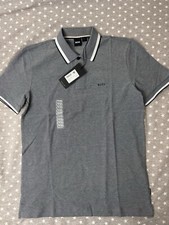 $129 Hugo Boss Men’s Regular-Fit Parlay 183 Polo Shirt Dark Blue Size M