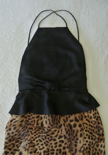 Juan Carlos Obando/Barneys Runway RTW 2015 Black+Leopard Open Back Maxi 8 $2400+ - Picture 9 of 21