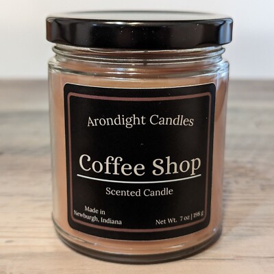 Coffee Scented Candle 9oz Jar Handmade Soy Wax Blend Home Fragrance Coffee Shop