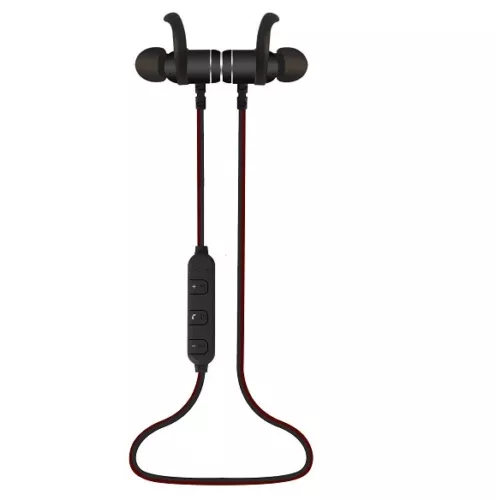 Emerson ER106002 Wireless In-Ear Bluetooth Earbuds with Mic and Remote,Black/Red