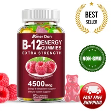 Vitamin B12 Gummies 4500mcg, High Absorption Vitamin B-12 Energy Gummy