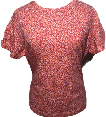 Cherokee Women Top Painted Flowers Size XL 100% Cotton 