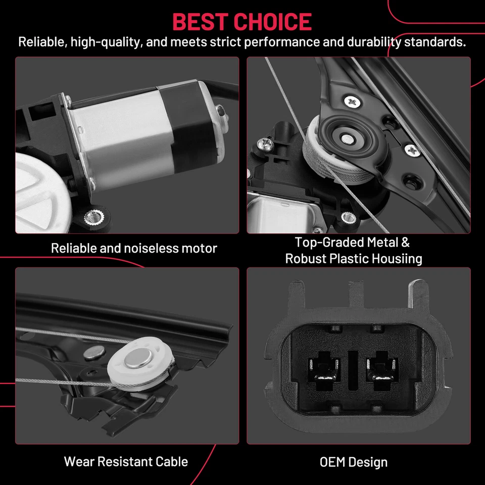 Regulador de ventana eléctrica lado del pasajero delantero para Fiat 500 2012-2019 con motor Foto 2 de 4