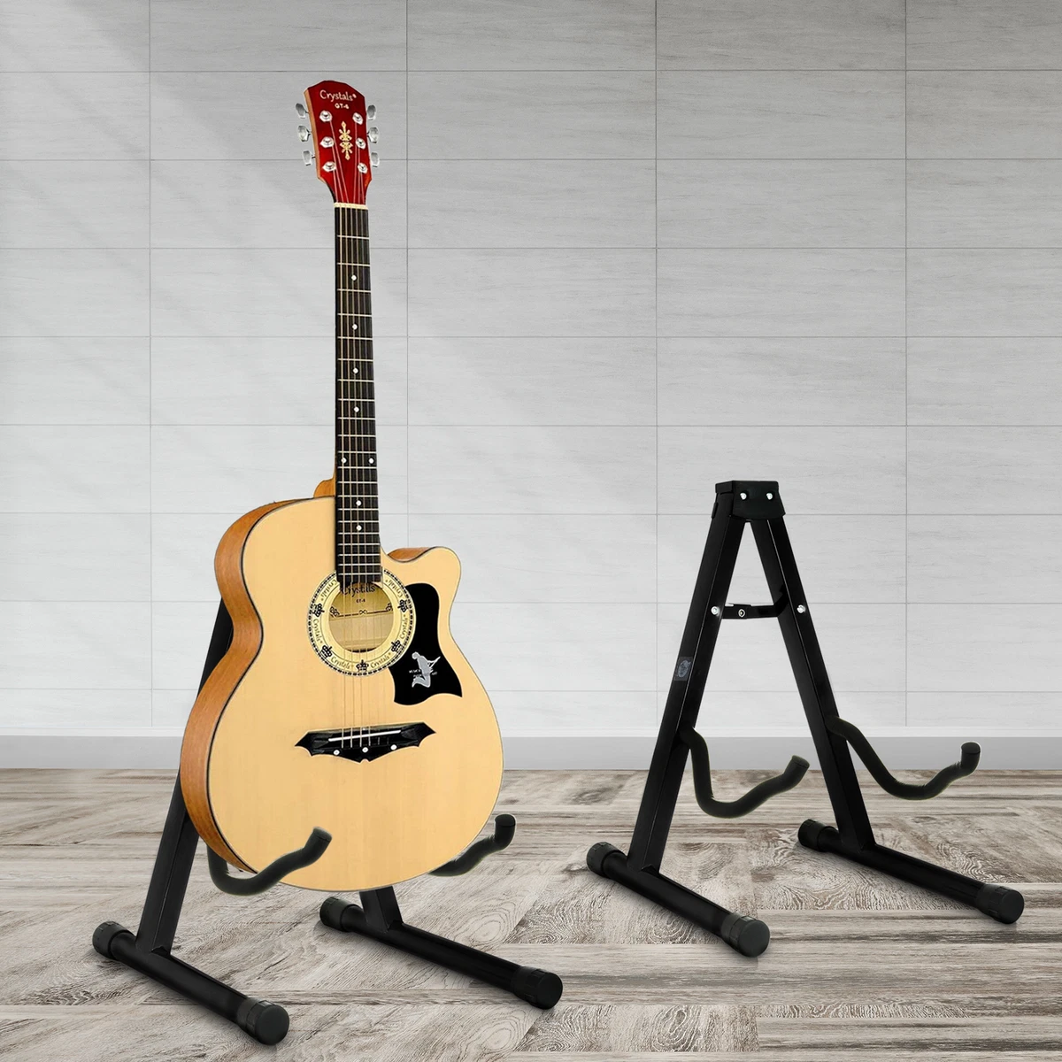 Guitar Stand Black Folding Metal Electric Acoustic Free Standing A Frame  Stand