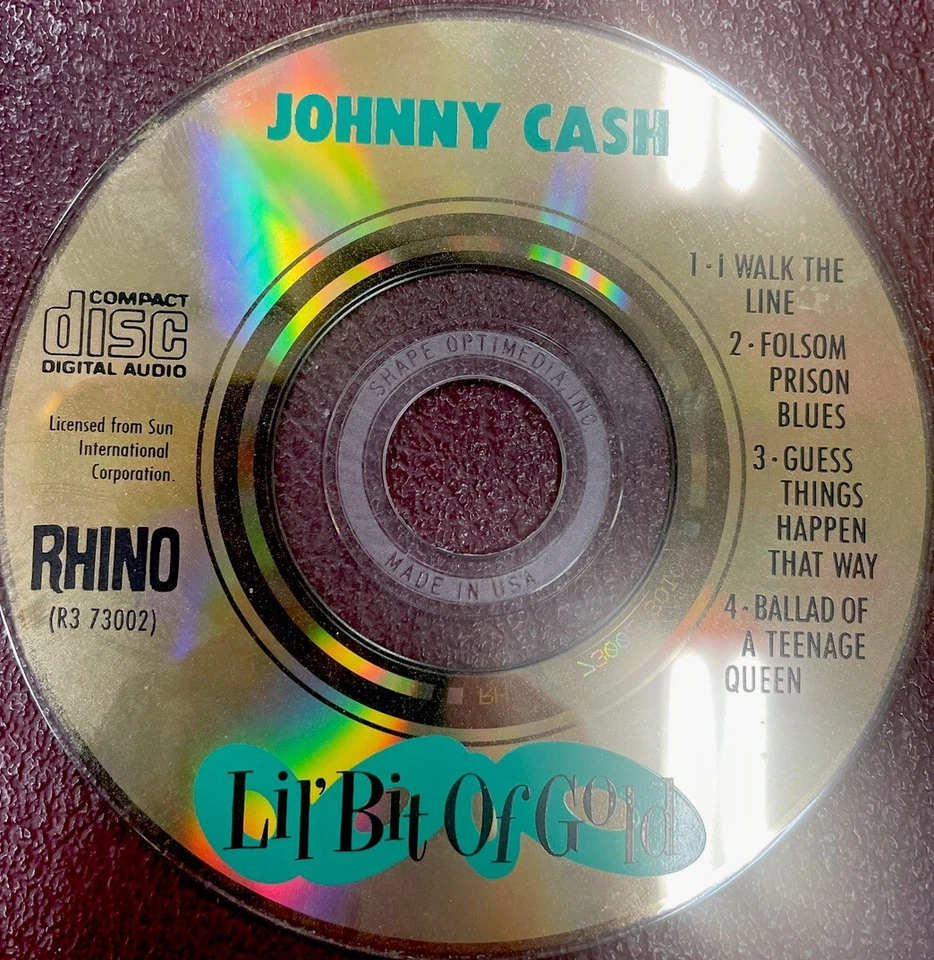 Johnny Cash - Lil' Bit Of Gold, 3" CD Mini Album 1988 Rhino Records, R3 73002 Foto 3 de 4
