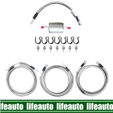 SS Braided Fuel Line Fix Kit For 1999-03 Silverado Sierra V8 Gas Flex Ext Cab US