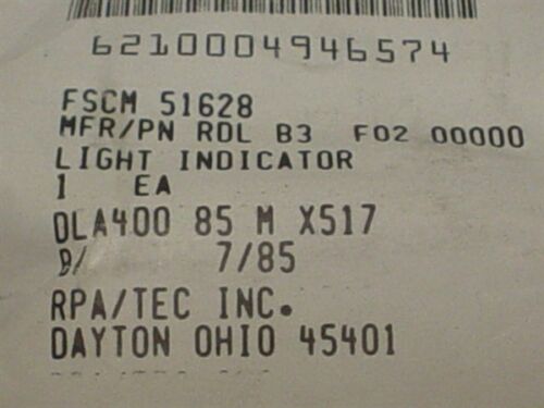 Red Mil-Spec Eaton Indicator Light Part # RDLB3F2 - Picture 2 of 2