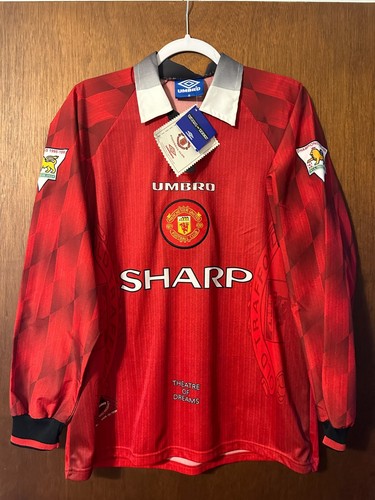 BNWT Original Manchester United 1996 1997 Long Sleeve #7 CANTONA M shirt B2689 - Picture 2 of 9