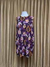 Vintage 1960s/70s Purple And Brown Psychedelic Floral Mesh Swim Cover Up