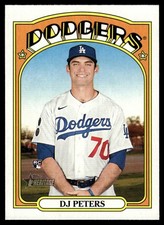 2021 TOPPS HERITAGE BASEBALL CARD DJ PETERS #532 RC LOS ANGELES DODGERS 6076