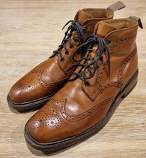 Loake 1880 Burford 2 Leather Brogue Boots Tan Brown Size 8 Made In England