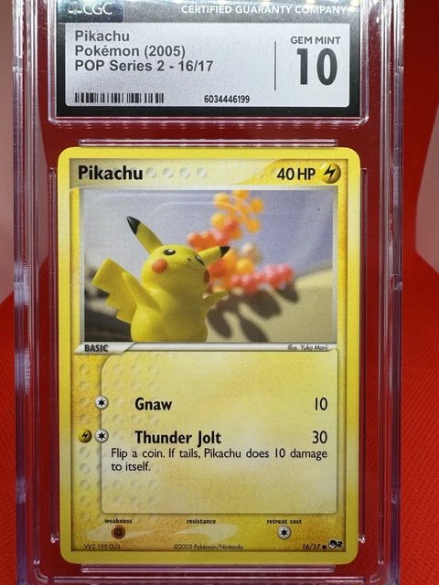 Pikachu 16/17 POP Series 2- CGC GEM MINT 10- Pokemon TCG Vintage 2005 YUKA MORII
