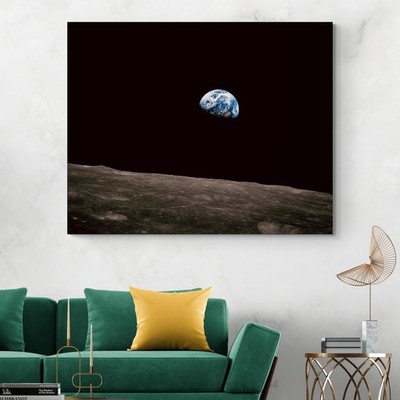 1968 NASA Apollo 8 Earthrise Photo   First Manned Lunar Orbit Image