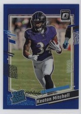 2023 Panini Donruss Optic Rated Rookie Blue Prizm /199 Keaton Mitchell #207 15xz